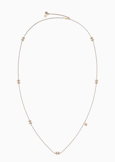 Gioia 18k gold, diamonds and moonstone long necklace - F