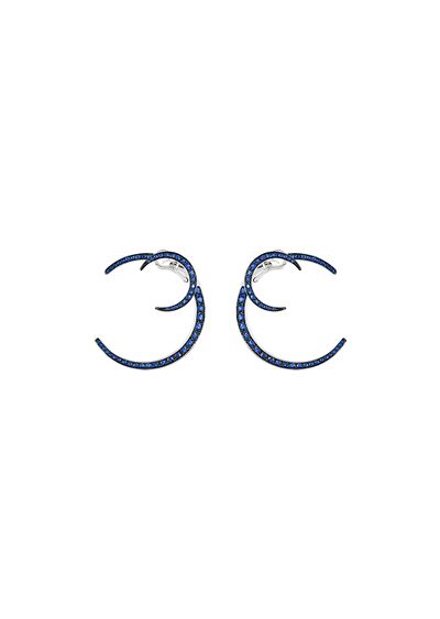 18K white-gold, sapphire Firmamento earrings - F