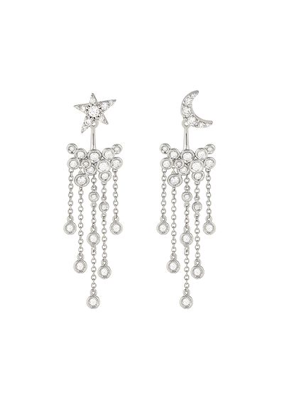 18K white-gold, diamond Firmamento earrings - F