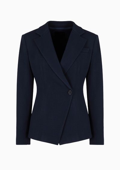 Icon frisottino single-breasted jacket with jacquard micro-check motif - F