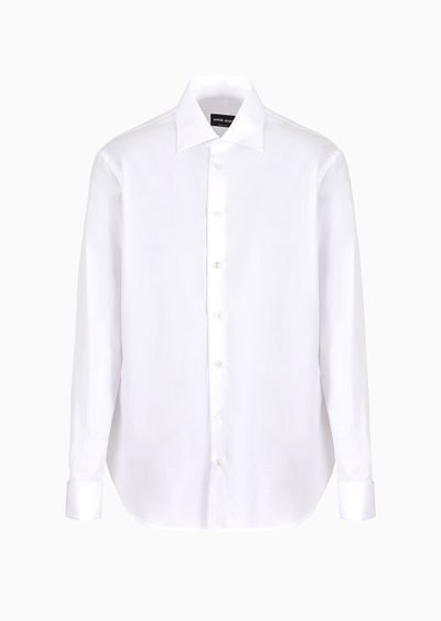 Regular-fit shiny-effect cotton shirt - F