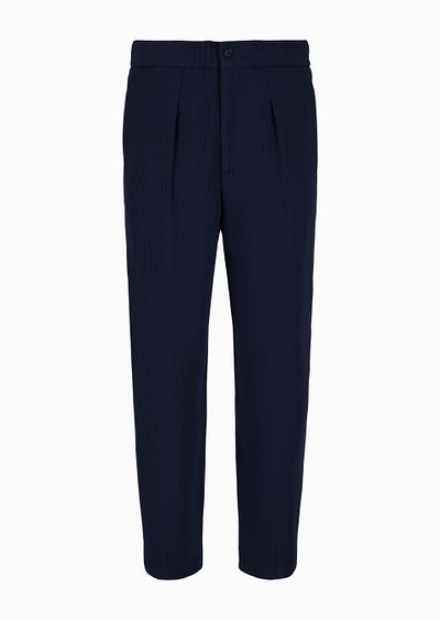 Single-pleat virgin wool trousers - F