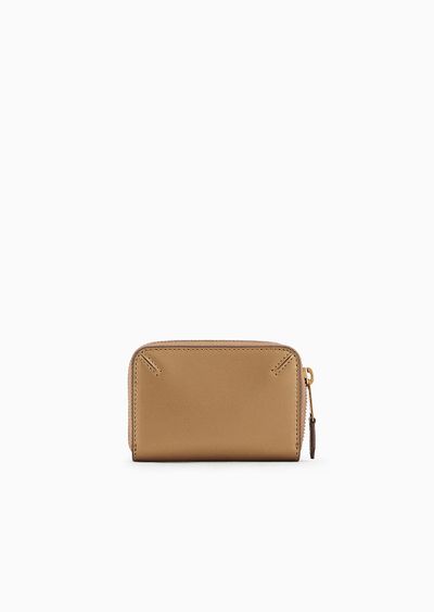 La Prima lamé-leather card holder with wraparound zip - D