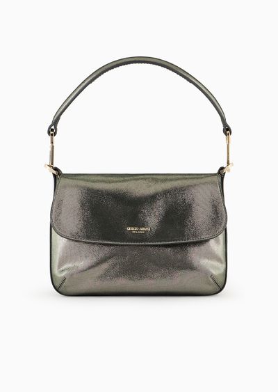 Shimmering nubuck small Baguette bag la Prima Soft - F