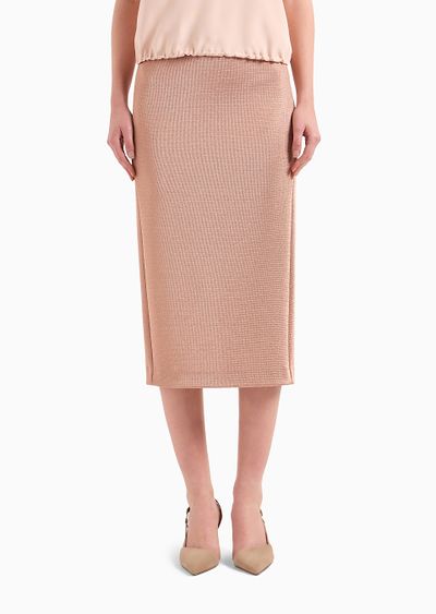 Longuette skirt in viscose bonded jersey - D