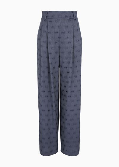 Two-dart jacquard viscose trousers - F